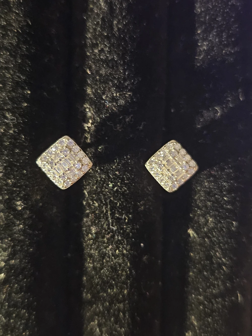 925S Classic Square Pavé Cubic Zirconia Stud Earrings
